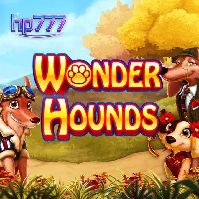 Tampilan antarmuka permainan slot Wonder Hounds dengan simbol anjing yang ikonik